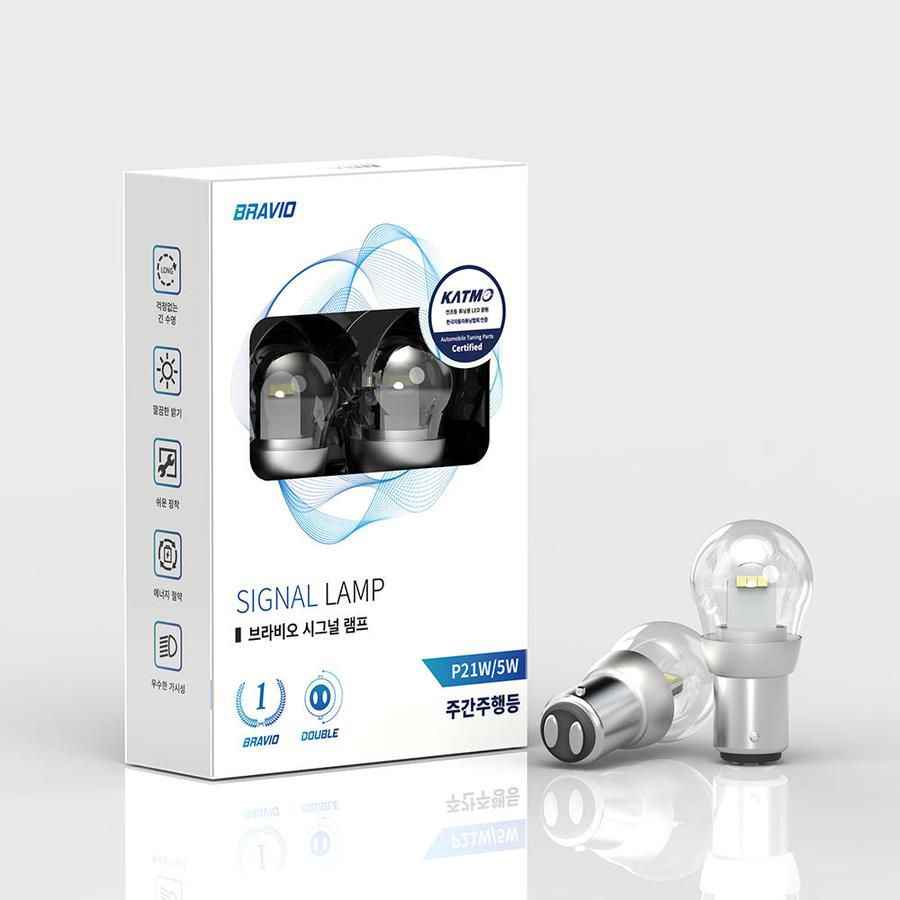 이엑스엘이디,[브라비오]  LED 주간주행등(DRL) - 시그널 램프 BAY15D(Double)