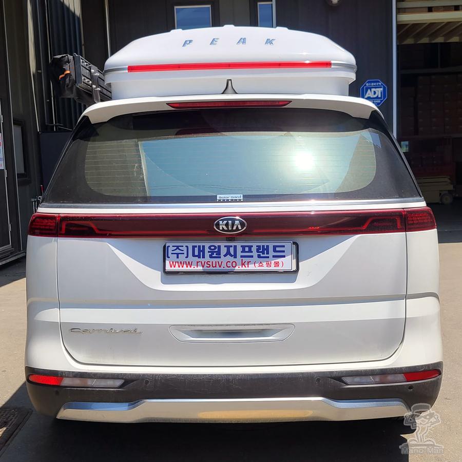 이엑스엘이디,카니발KA4 피크 양문일체형 루프박스 본사매장 무료장착 800L 어닝탑재